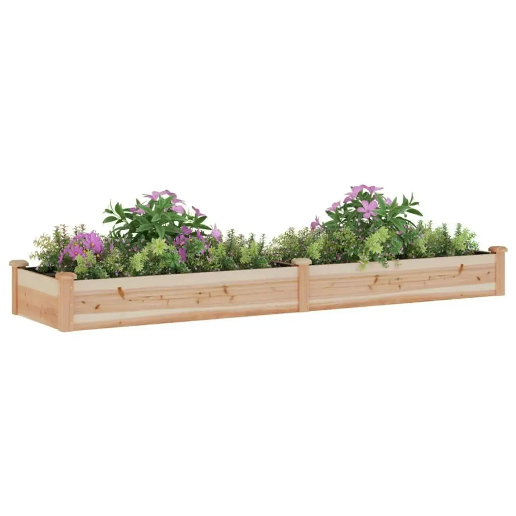 Garden Raised Bed with Liner 240x60x25 cm Solid Wood Fir 364298