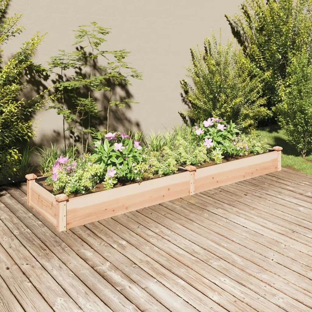 Garden Raised Bed with Liner 240x60x25 cm Solid Wood Fir 364298