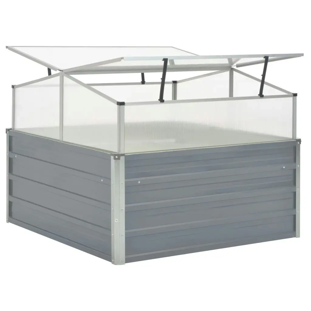 Greenhouse 100x100x85 cm Galvanised Steel Grey 42406