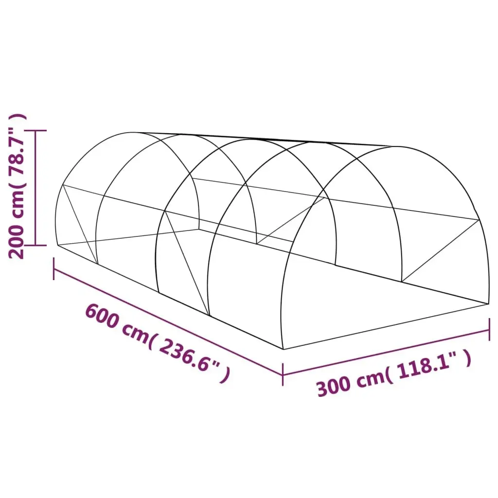 Greenhouse 18 mÂ² 600x300x200 cm 45536