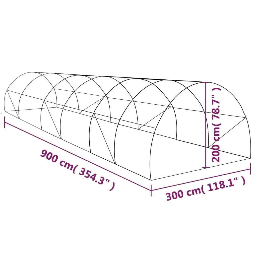 Greenhouse 27 mÂ² 900x300x200 cm 45537