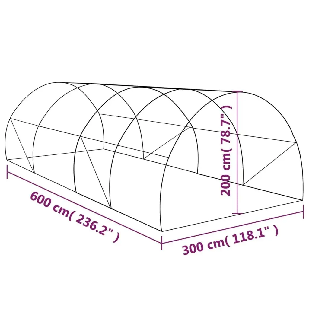 Greenhouse 18 mÂ² 600x300x200 cm 45751