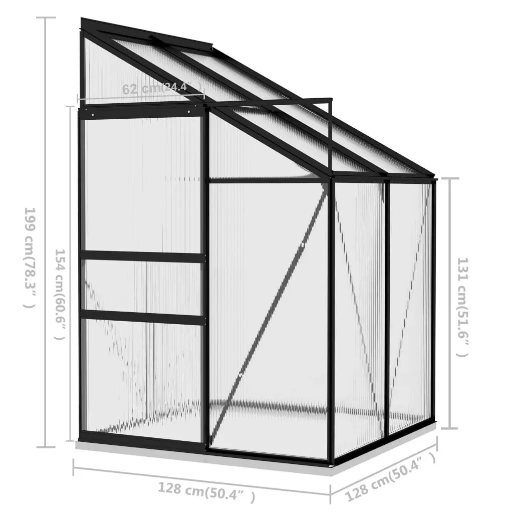 Greenhouse Anthracite Aluminium 2.7 mÂ³ 312049