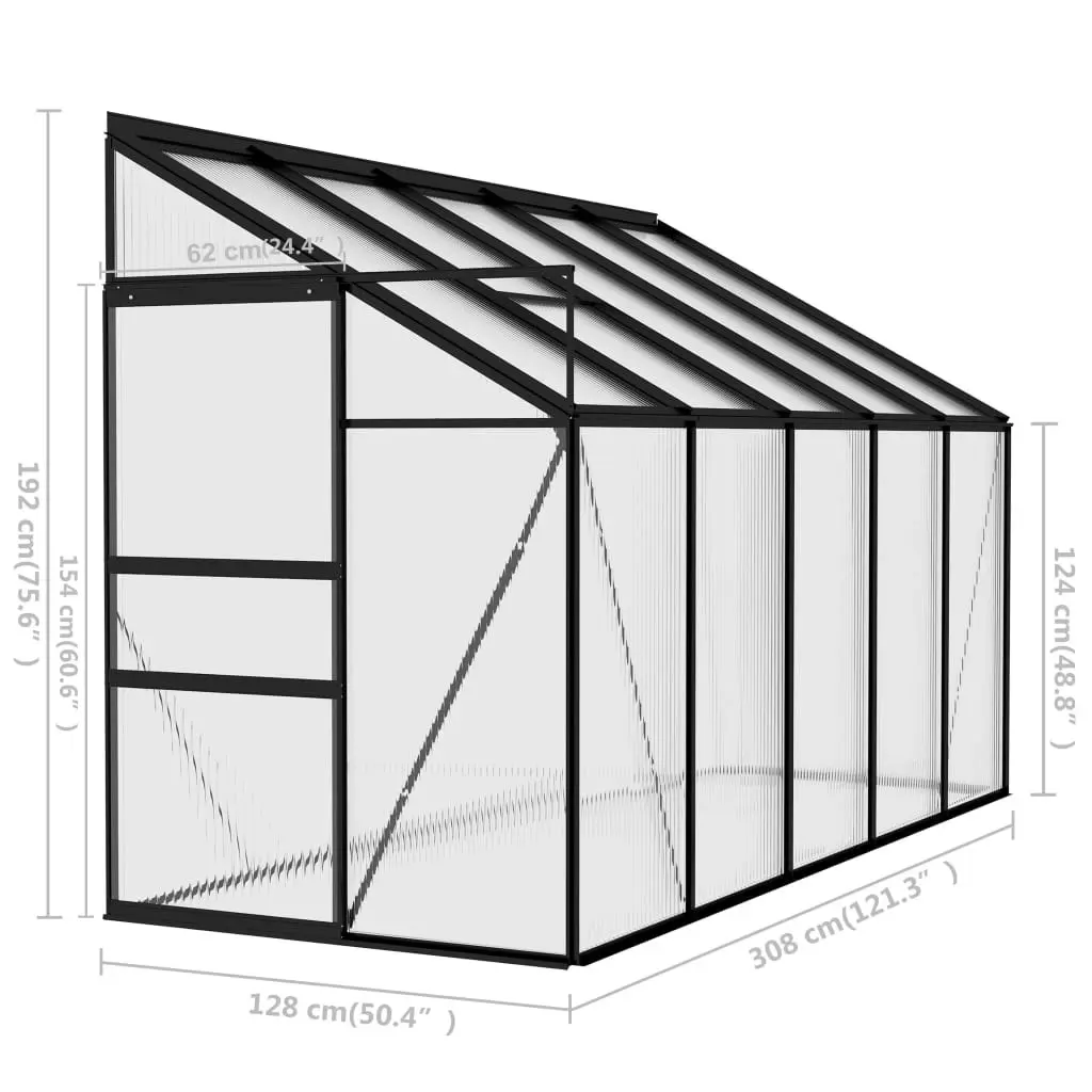 Greenhouse Anthracite Aluminium 6.23 mÂ³ 312046