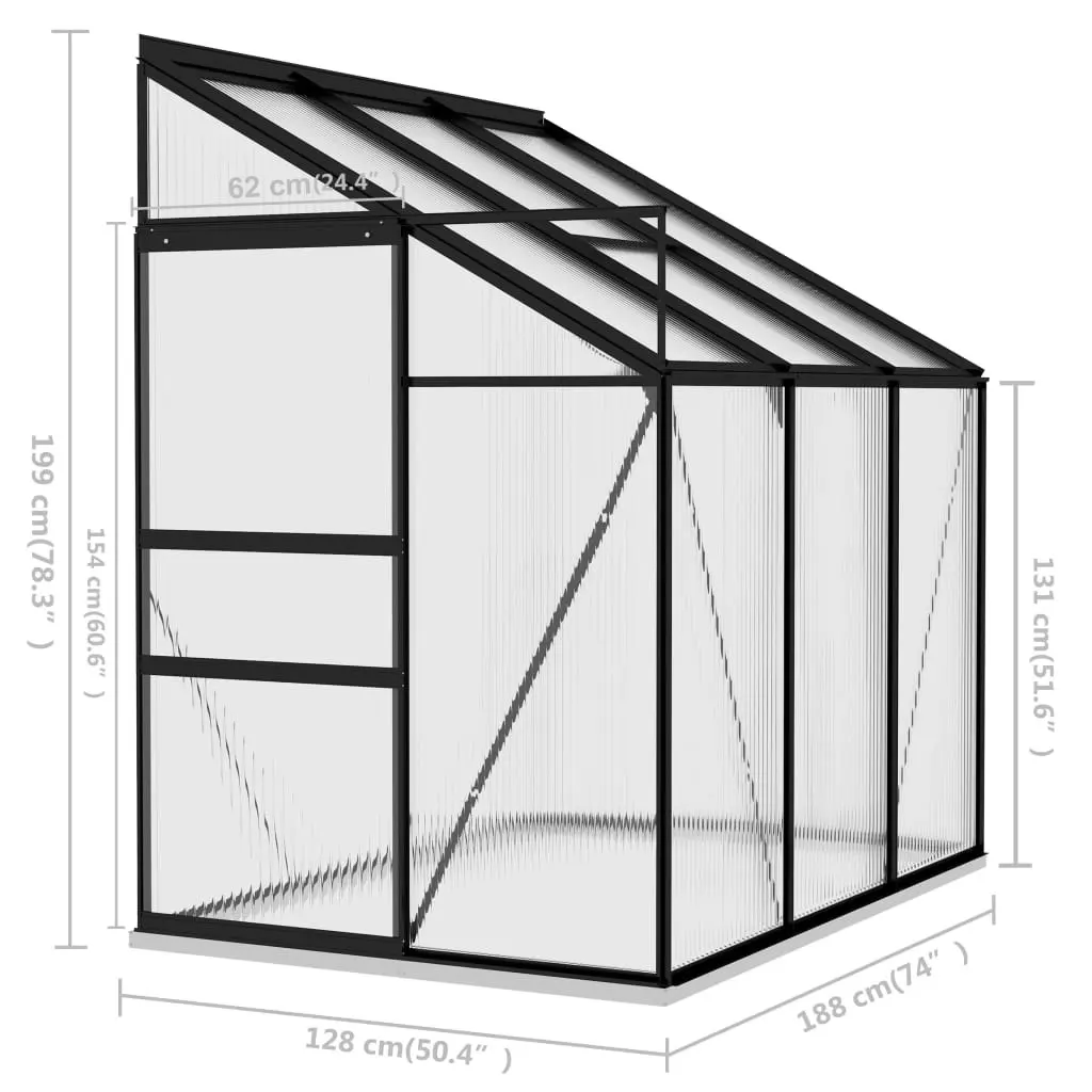 Greenhouse Anthracite Aluminium 3.97 mÂ³ 312050