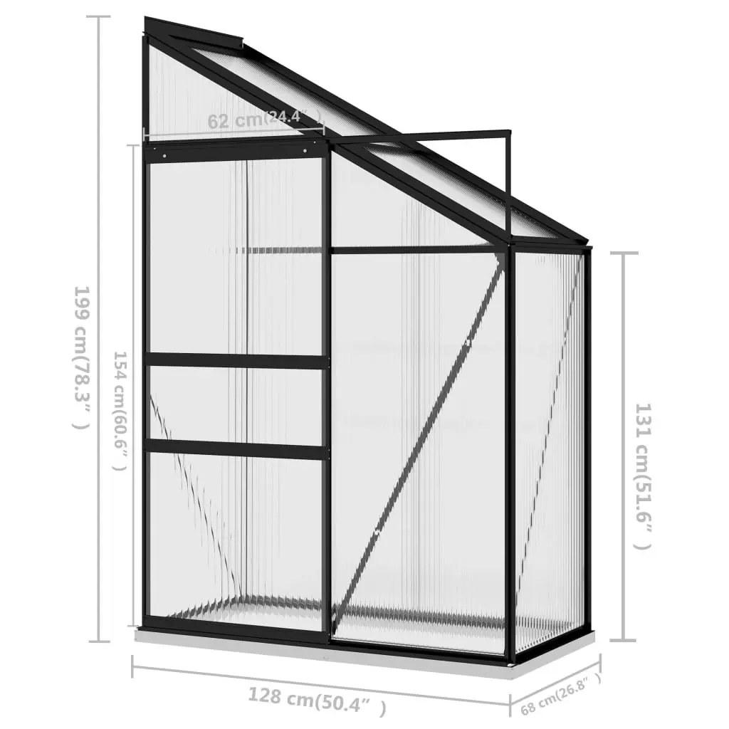 Greenhouse Anthracite Aluminium 1.44 mÂ³ 312048