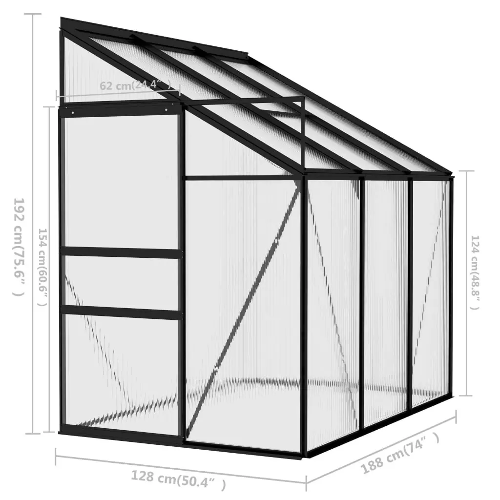 Greenhouse Anthracite Aluminium 3.8 mÂ³ 49311