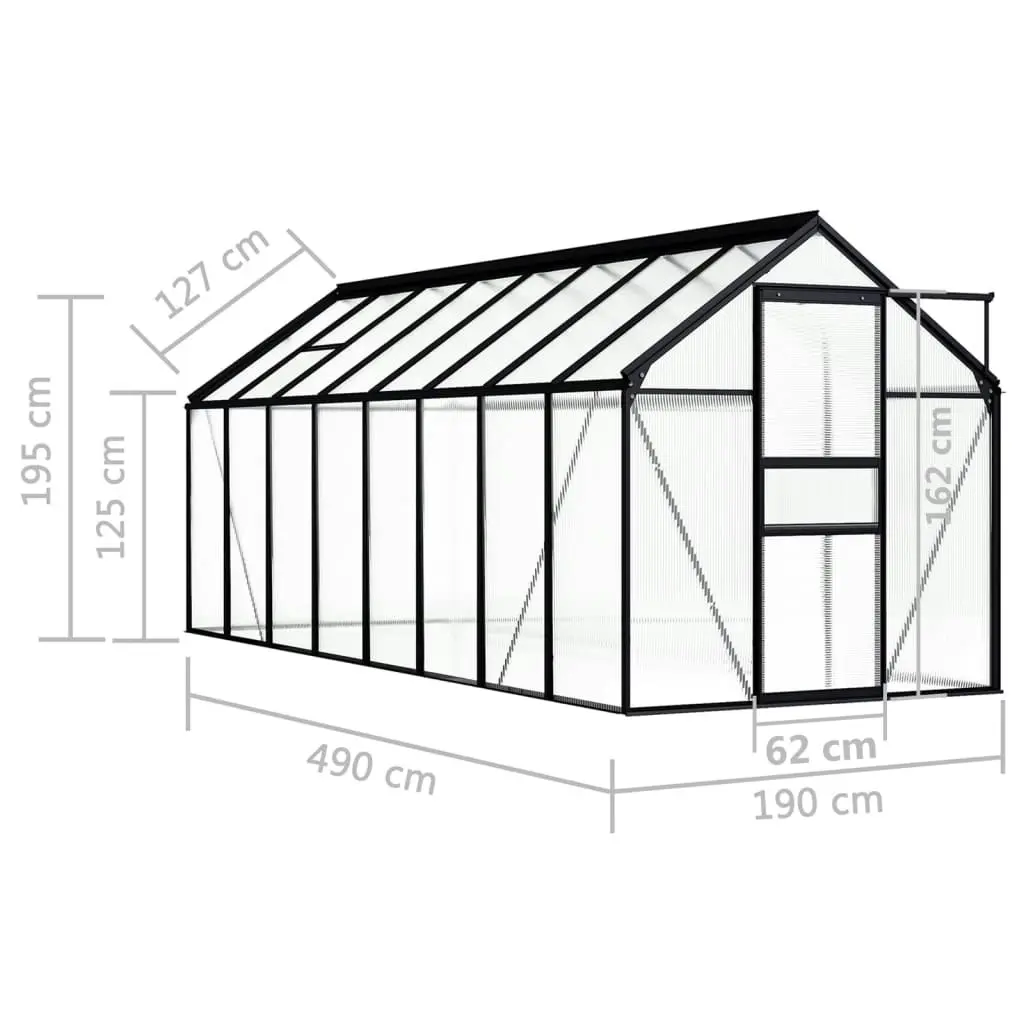 Greenhouse Anthracite Aluminium 9.31 mÂ² 48214