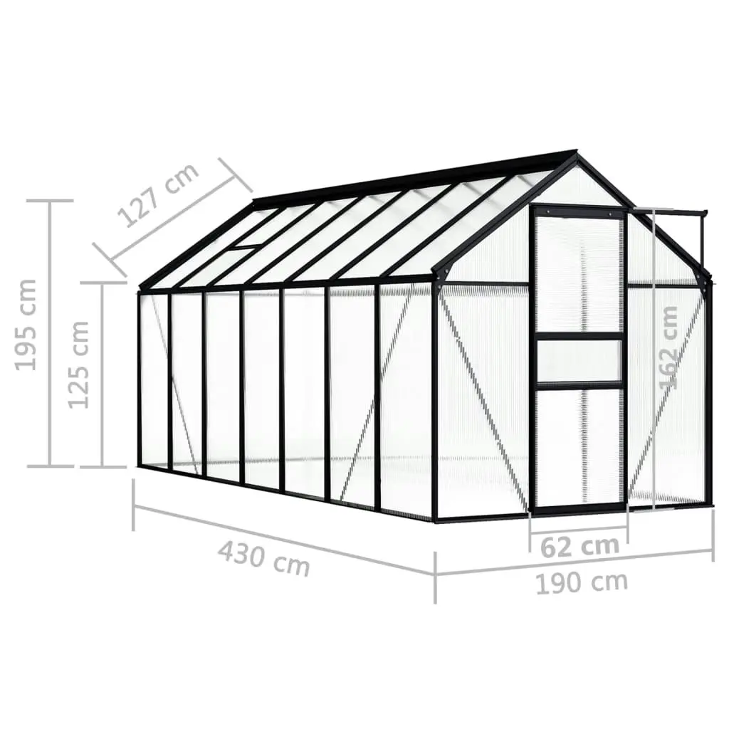 Greenhouse Anthracite Aluminium 8.17 mÂ² 48213