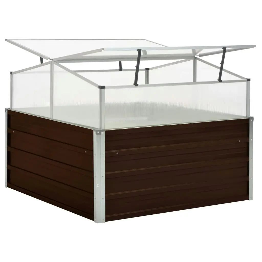 Greenhouse Brown 100x100x85 cm Galvanised Steel 45711