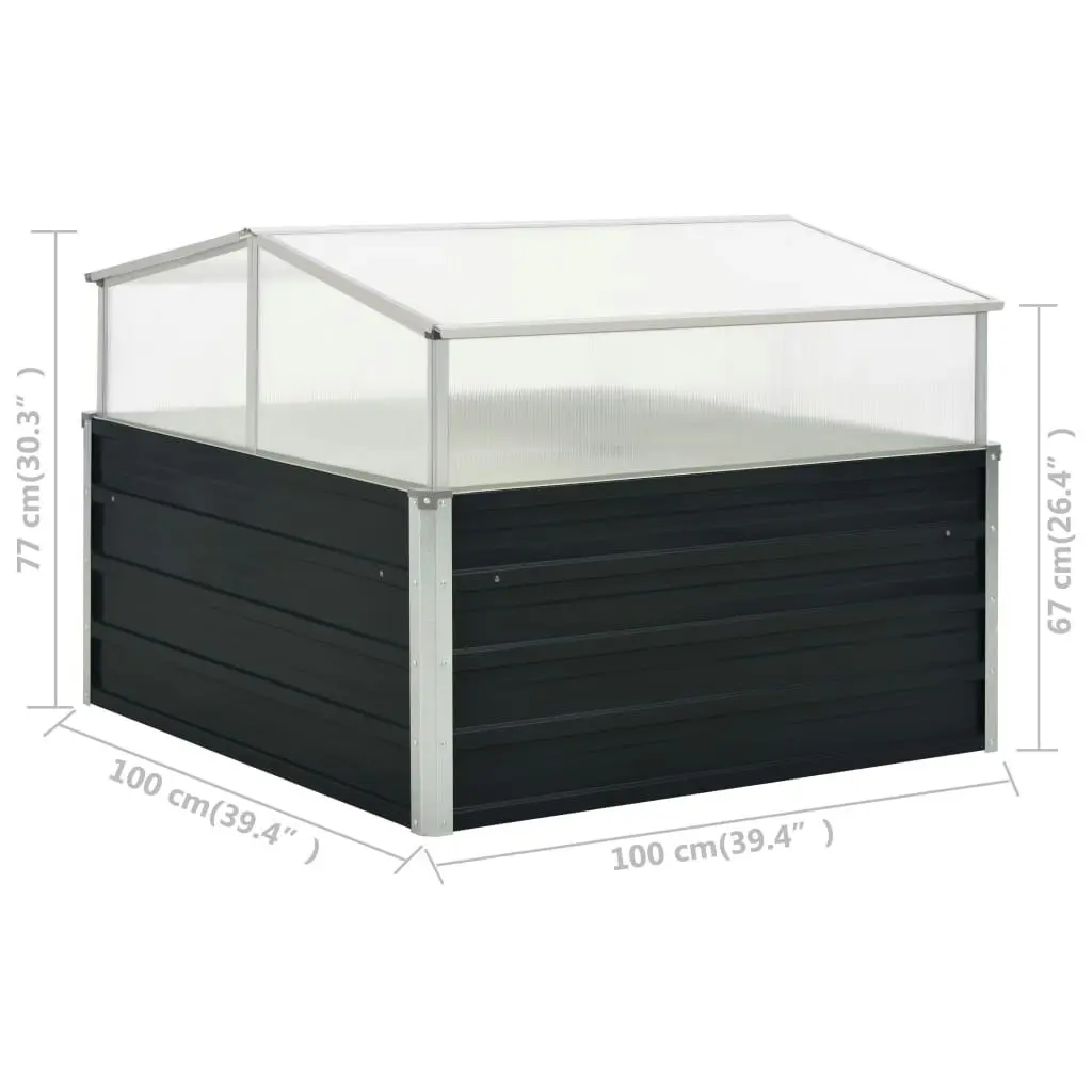 Greenhouse Anthracite 100x100x77 cm Galvanised Steel 45724