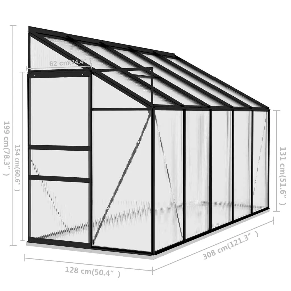 Greenhouse Anthracite Aluminium 6.5 mÂ³ 312052