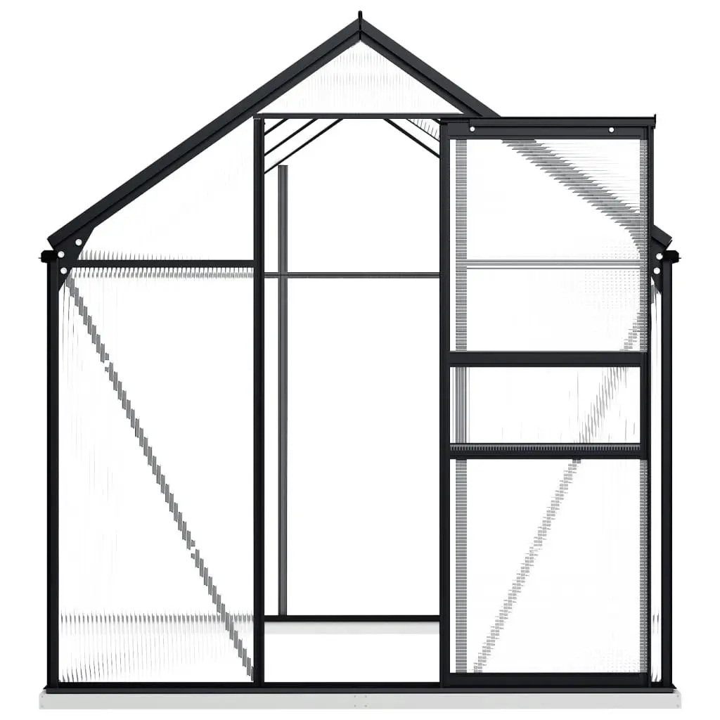 Greenhouse with Base Frame Anthracite Aluminium 3.61 mÂ² 48215