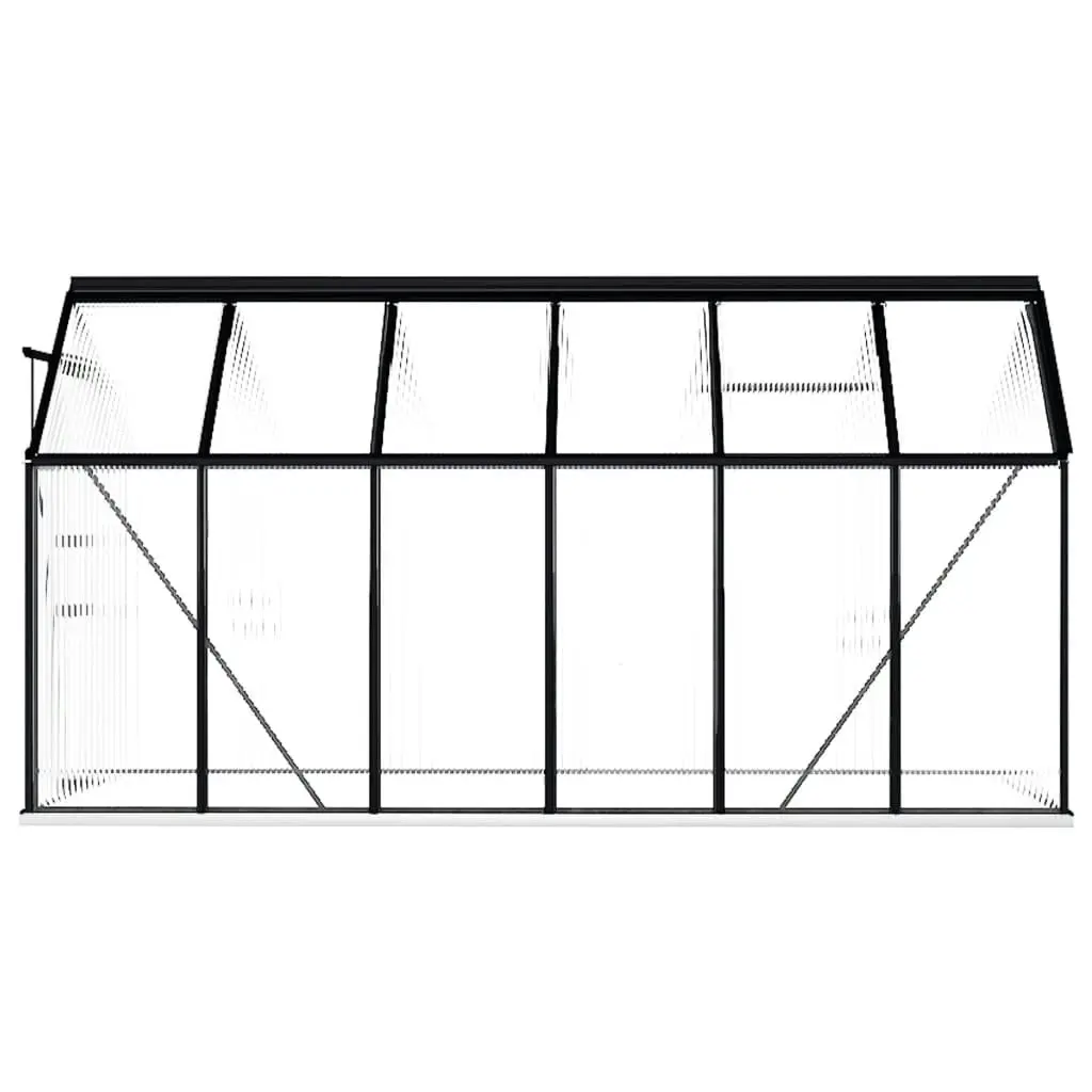 Greenhouse with Base Frame Anthracite Aluminium 7.03 mÂ² 48218