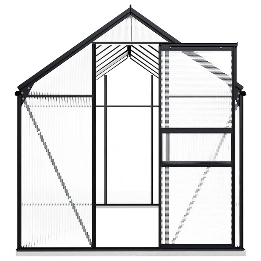 Greenhouse with Base Frame Anthracite Aluminium 8.17 mÂ² 48219