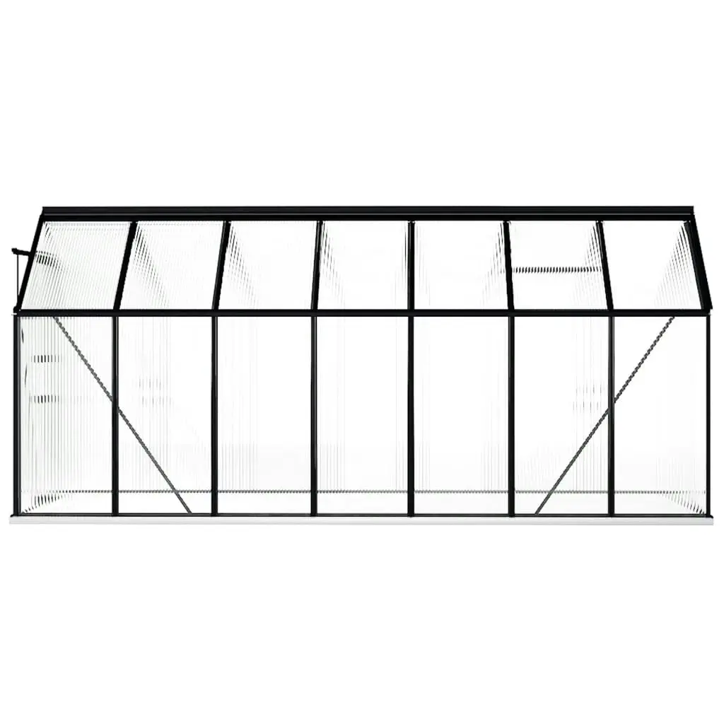 Greenhouse with Base Frame Anthracite Aluminium 8.17 mÂ² 48219