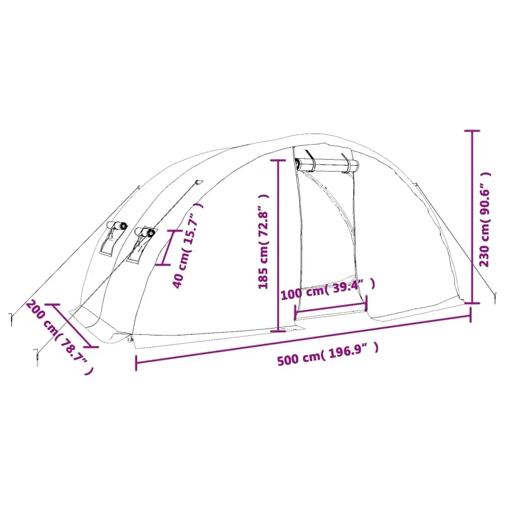 Greenhouse with Steel Frame Green 10 mÂ² 5x2x2.3 m 364085