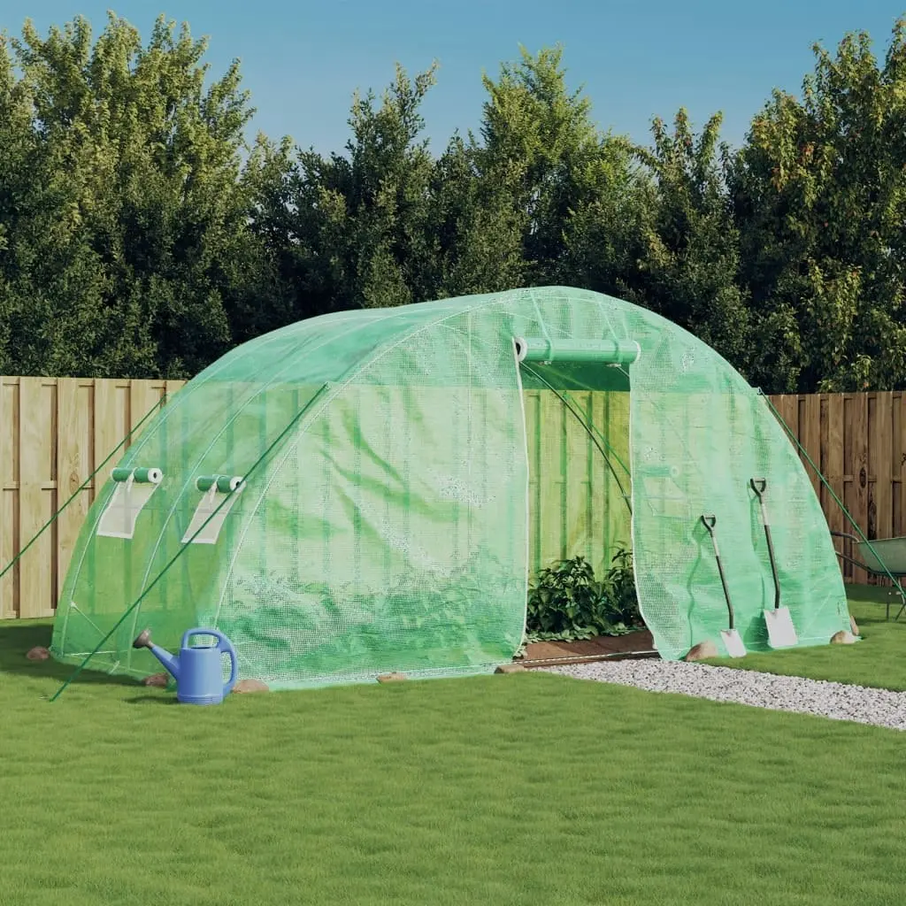 Greenhouse with Steel Frame Green 10 mÂ² 5x2x2.3 m 364085