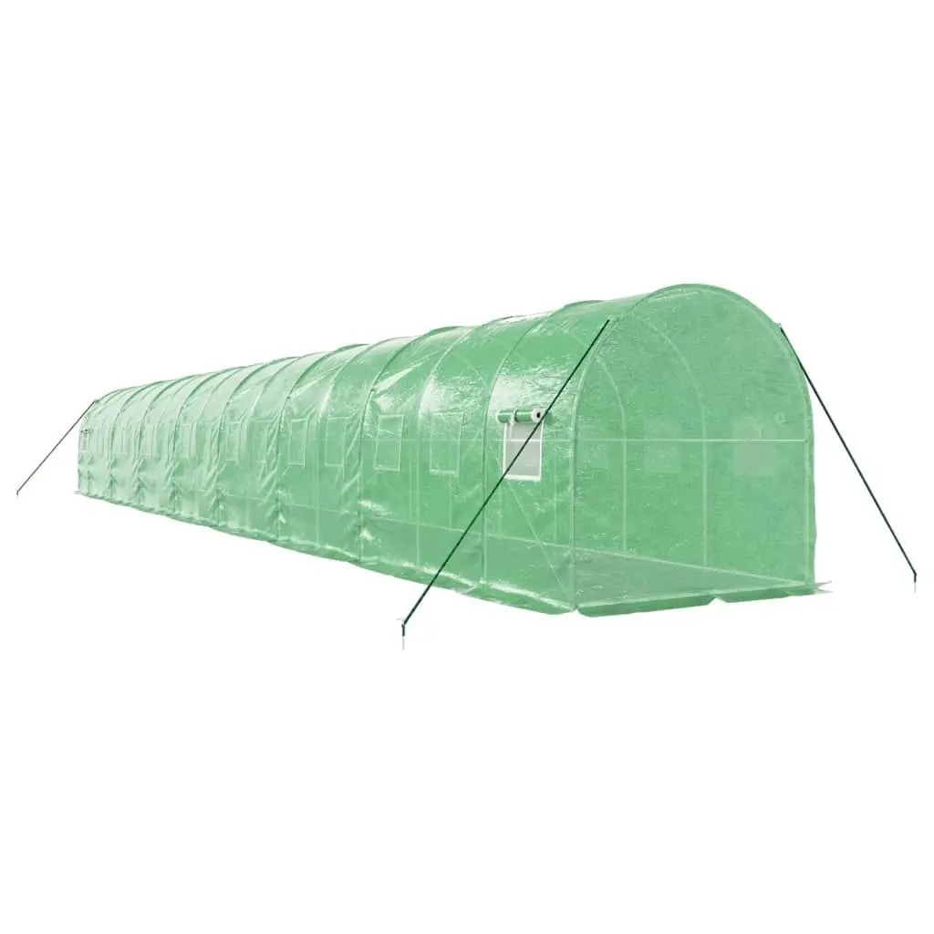 Greenhouse with Steel Frame Green 32 mÂ² 16x2x2 m 3188023