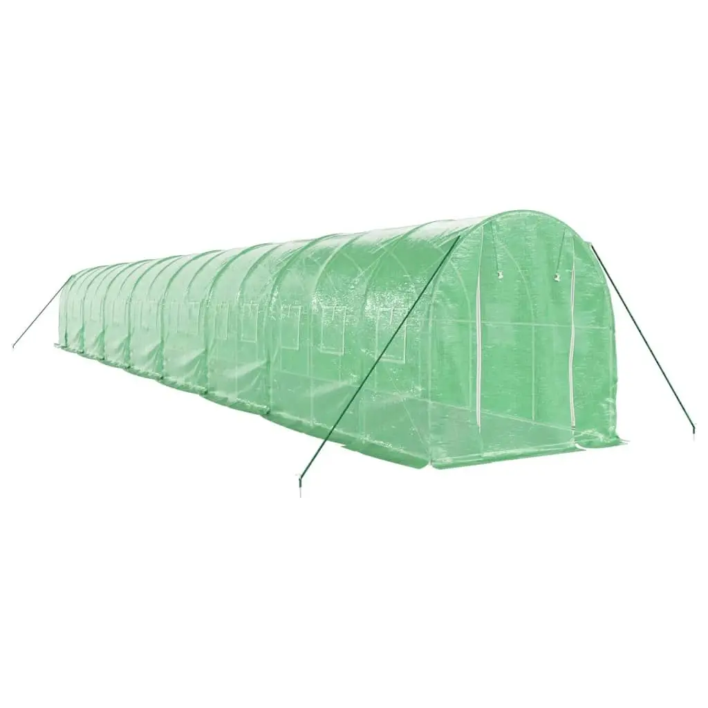 Greenhouse with Steel Frame Green 32 mÂ² 16x2x2 m 3188023