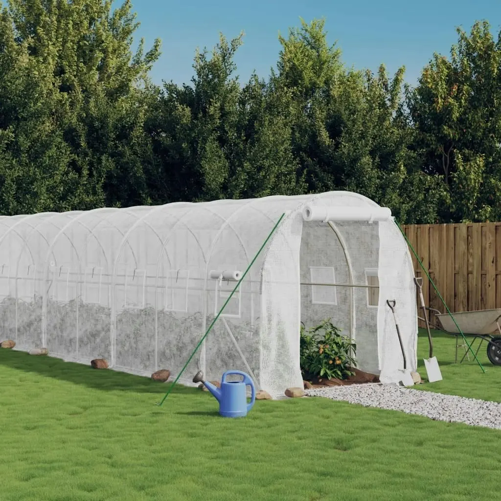 Greenhouse with Steel Frame White 36 mÂ² 18x2x2 m 3188035