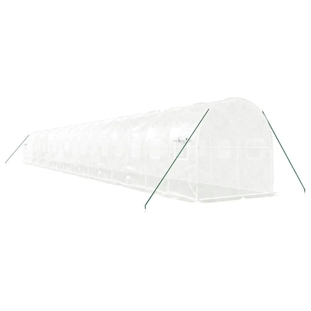 Greenhouse with Steel Frame White 36 mÂ² 18x2x2 m 3188035