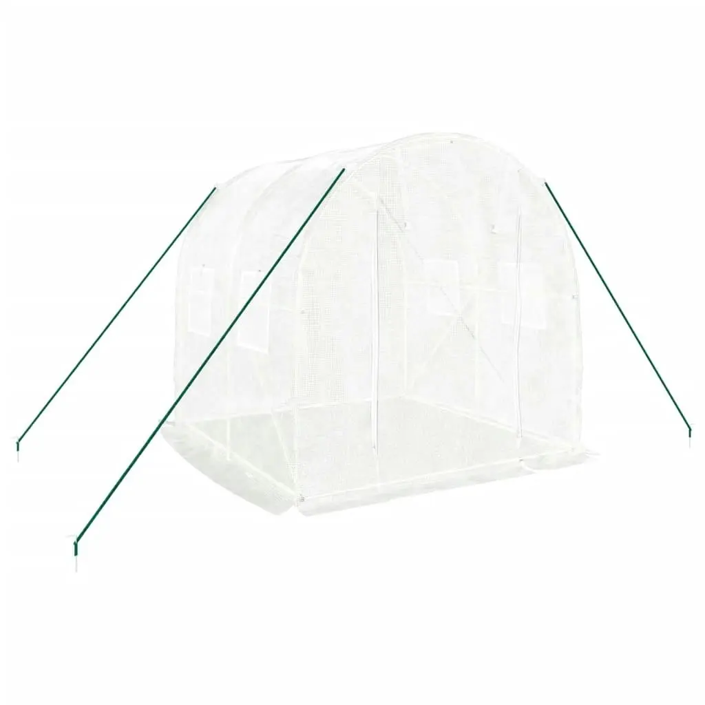 Greenhouse with Steel Frame White 4 mÂ² 2x2x2 m 364075