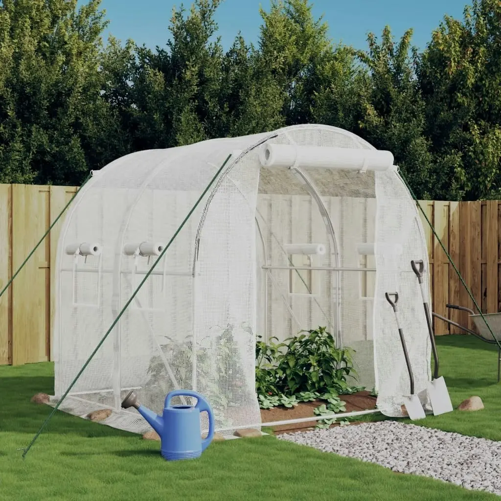 Greenhouse with Steel Frame White 4 mÂ² 2x2x2 m 364075