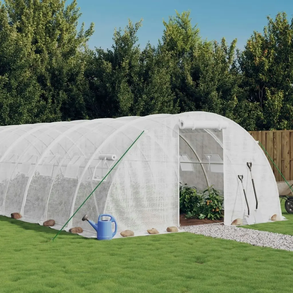 Greenhouse with Steel Frame White 48 mÂ² 12x4x2 m 3188076