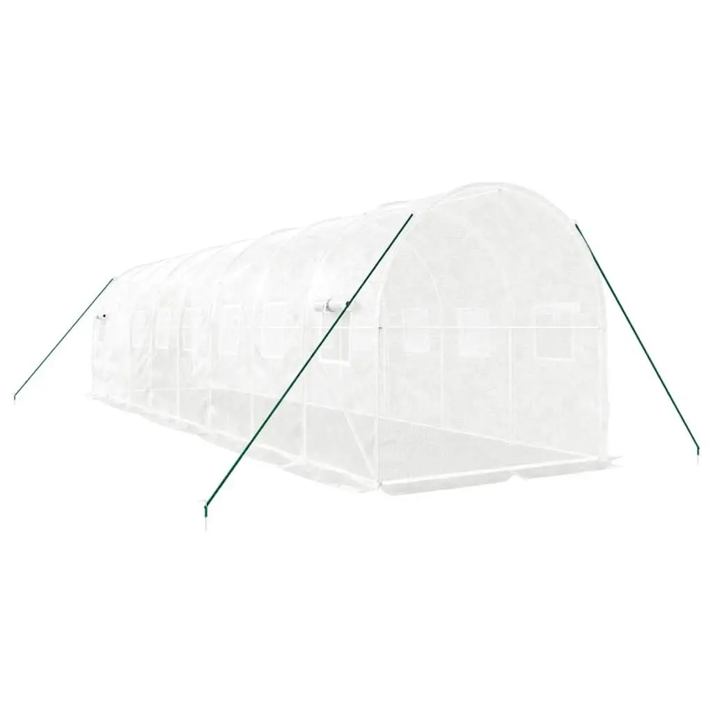 Greenhouse with Steel Frame White 16 mÂ² 8x2x2 m 3188030