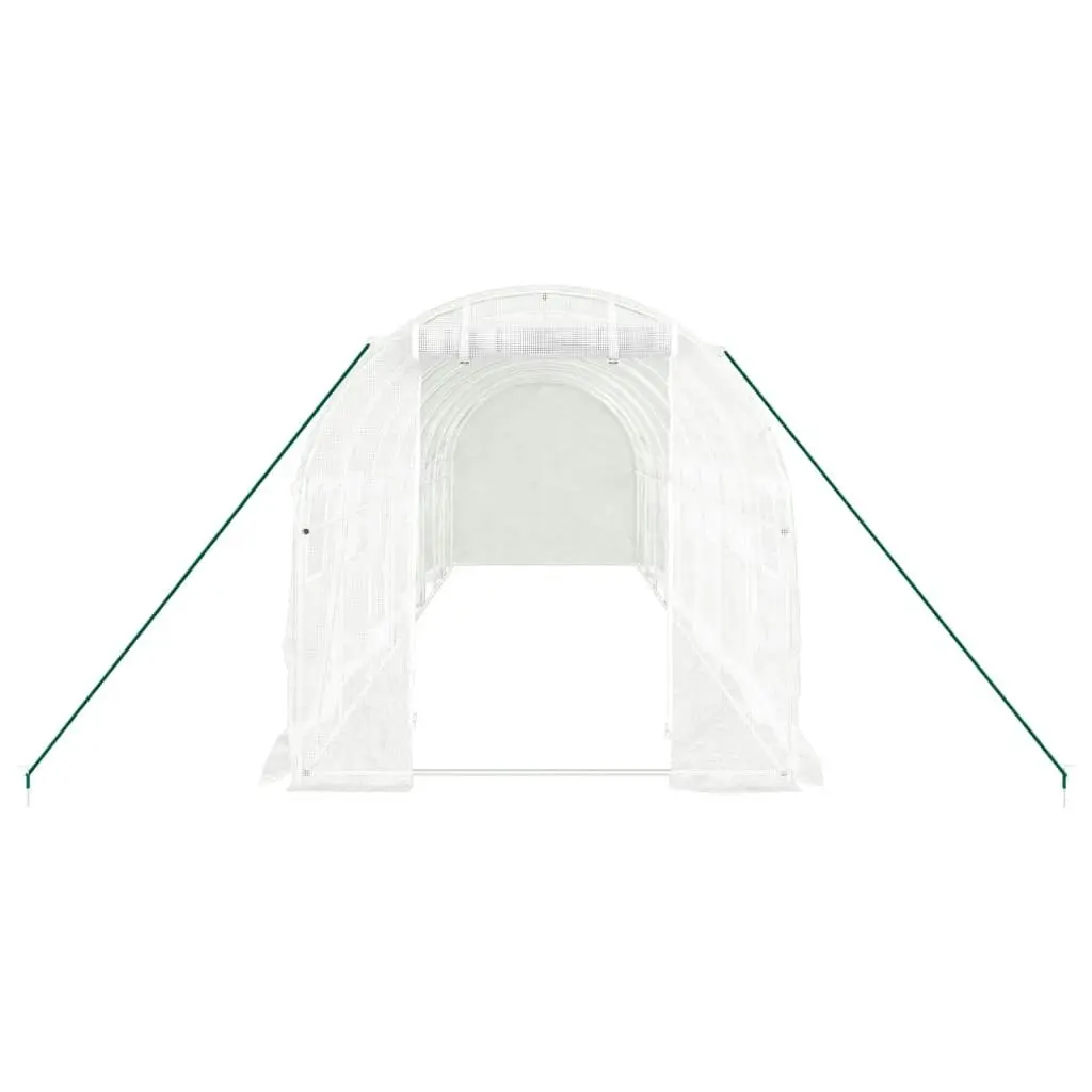 Greenhouse with Steel Frame White 16 mÂ² 8x2x2 m 3188030