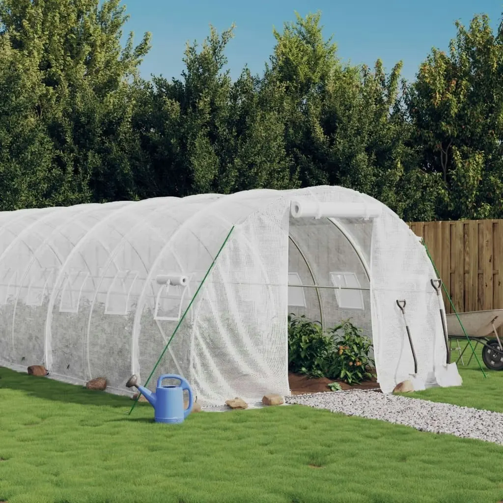 Greenhouse with Steel Frame White 54 mÂ² 18x3x2 m 3188057