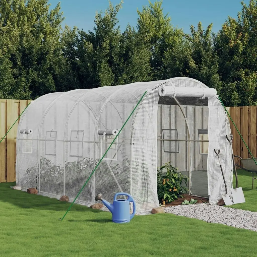 Greenhouse with Steel Frame White 8 mÂ² 4x2x2 m 3188028