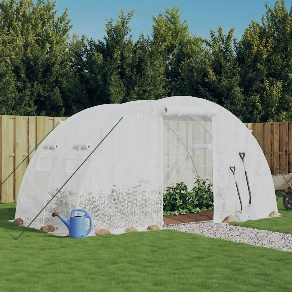 Greenhouse with Steel Frame White 8 mÂ² 4x2x2 m 364083