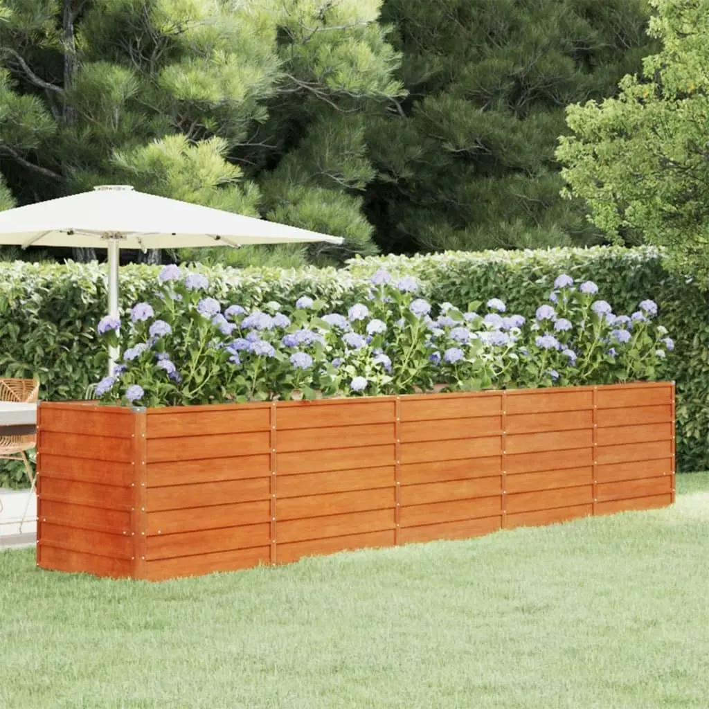 Garden Raised Bed Rusty 400x80x77 cm Corten Steel 151965