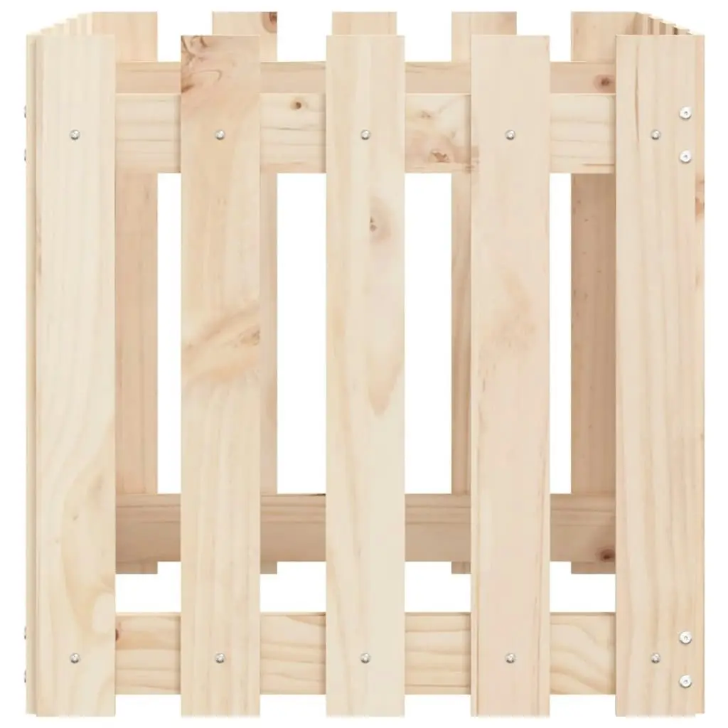 Garden Planter with Fence Design 50x50x50 cm Solid Wood Pine 832452