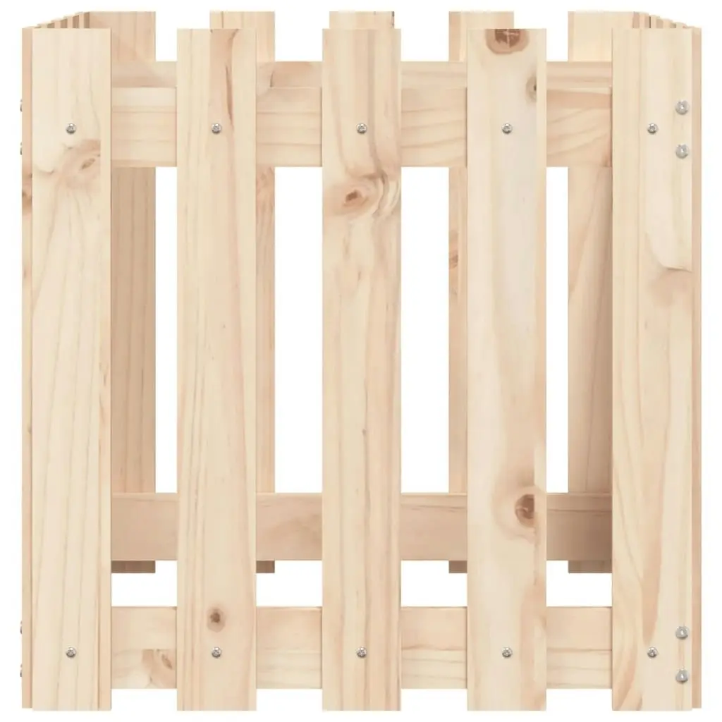 Garden Planter with Fence Design 50x50x50 cm Solid Wood Pine 832452