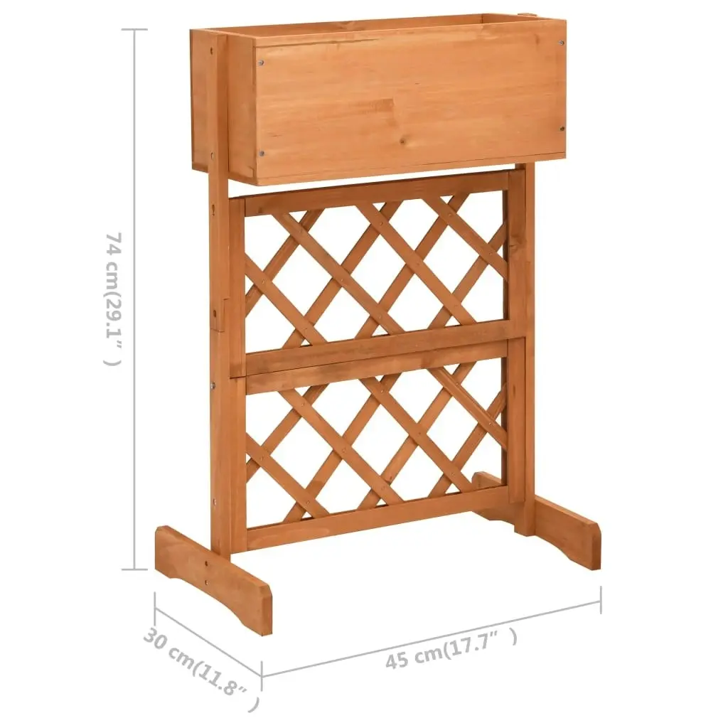 Garden Trellis Planter Orange 45x30x74 cm Solid Firwood 314838