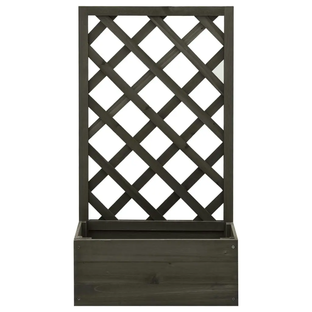 Garden Trellis Planter Grey 50x25x90 cm Solid Firwood 314831