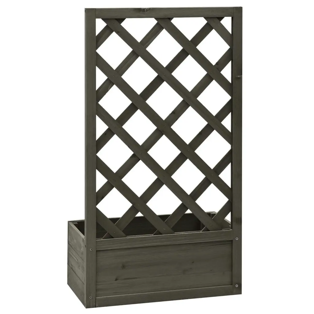 Garden Trellis Planter Grey 50x25x90 cm Solid Firwood 314831