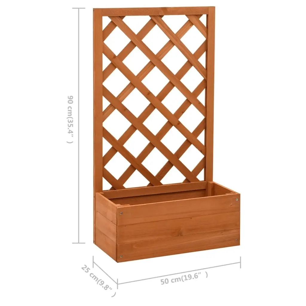 Garden Trellis Planter Orange 50x25x90 cm Solid Firwood 314830