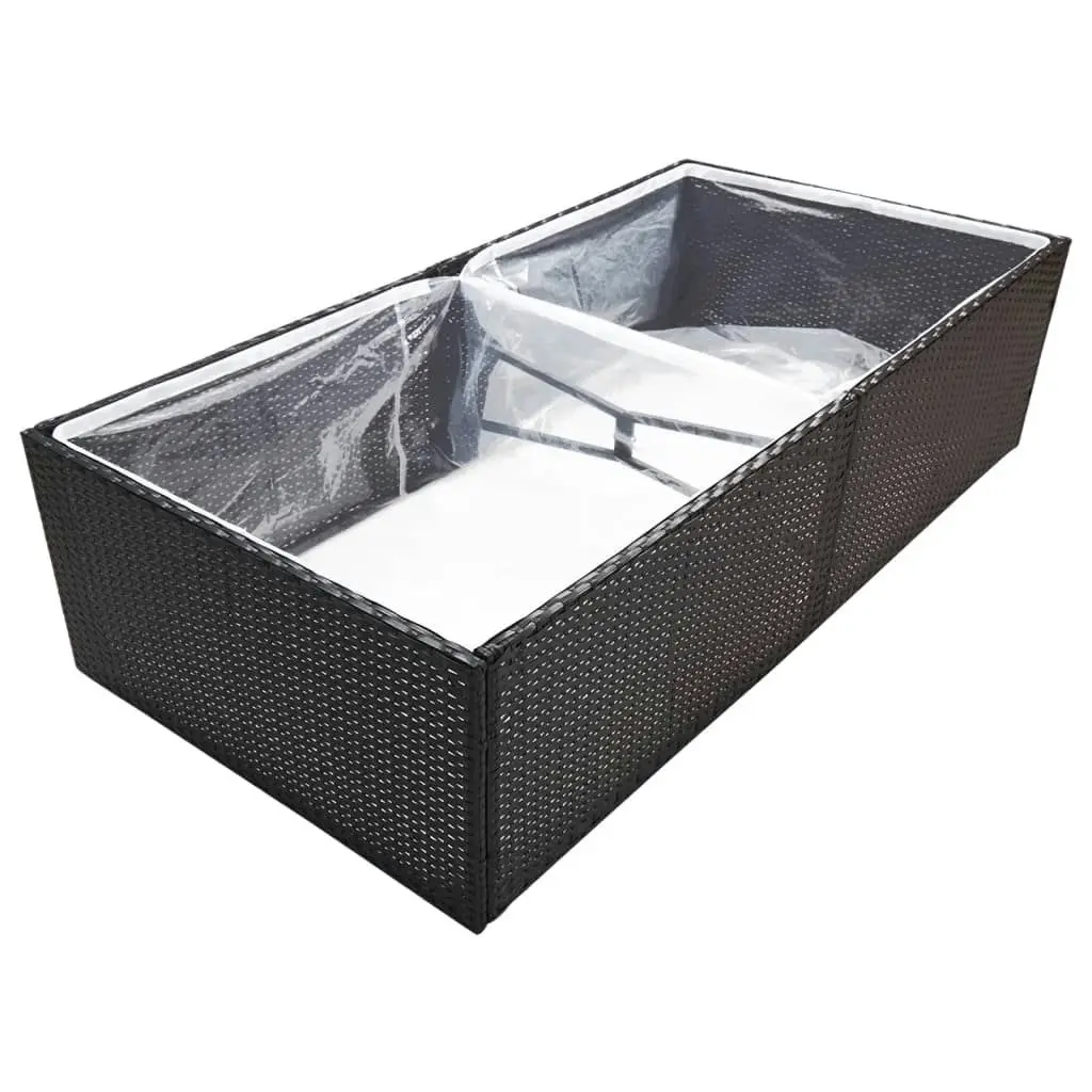 Garden Planter Black 157x80x40 cm Poly Rattan 319172