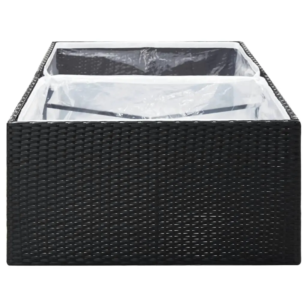 Garden Planter Black 157x80x40 cm Poly Rattan 319172