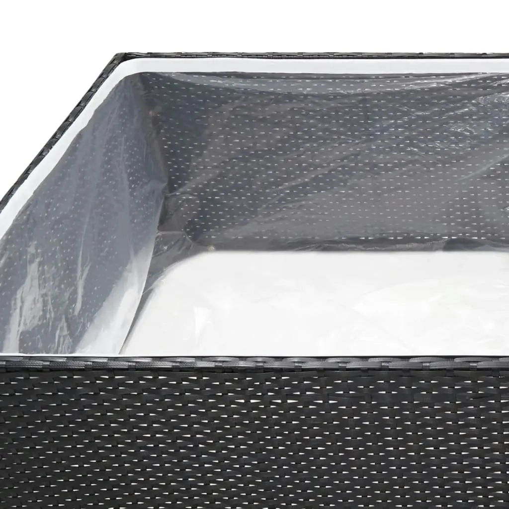 Garden Planter Black 157x80x40 cm Poly Rattan 319172