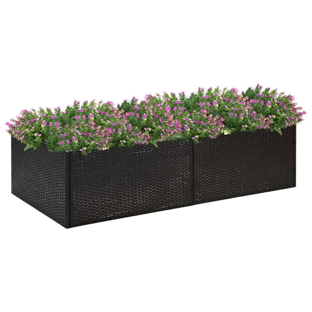 Garden Planter Black 157x80x40 cm Poly Rattan 319172