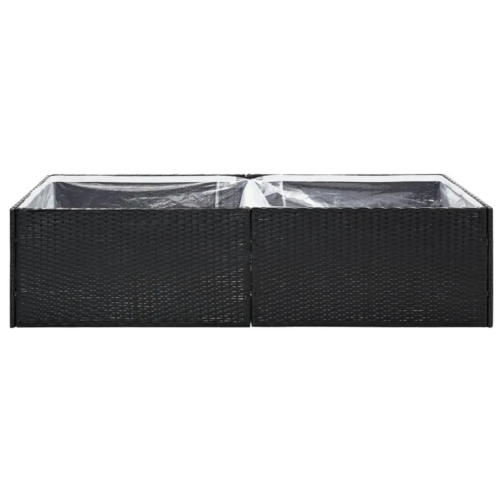 Garden Planter Black 157x80x40 cm Poly Rattan 319172