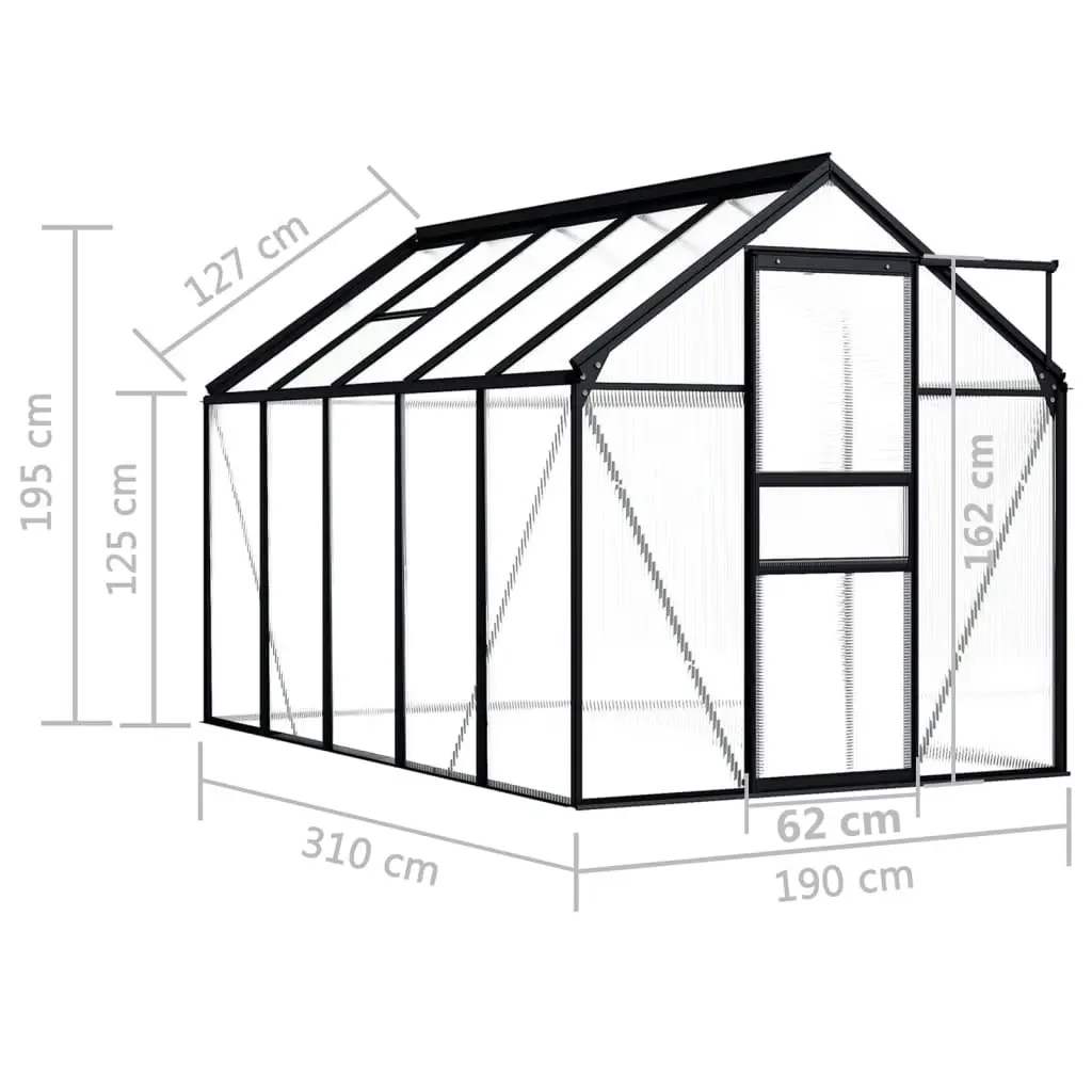 Greenhouse Anthracite Aluminium 5.89 mÂ² 48211