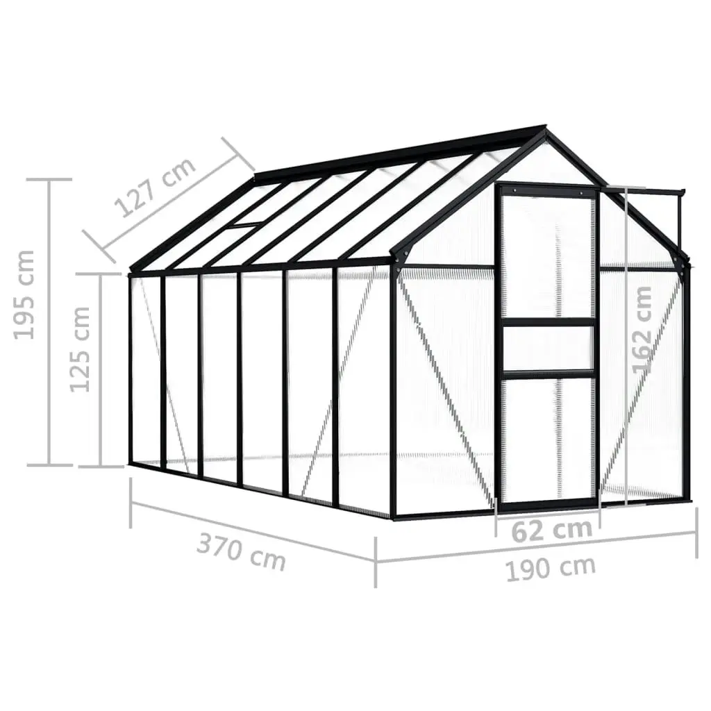 Greenhouse Anthracite Aluminium 7.03 mÂ² 48212