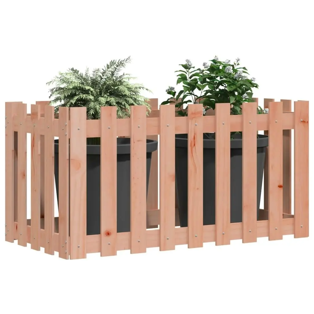 Garden Raised Bed with Fence Design 100x50x50 cm Solid Wood Douglas 832480