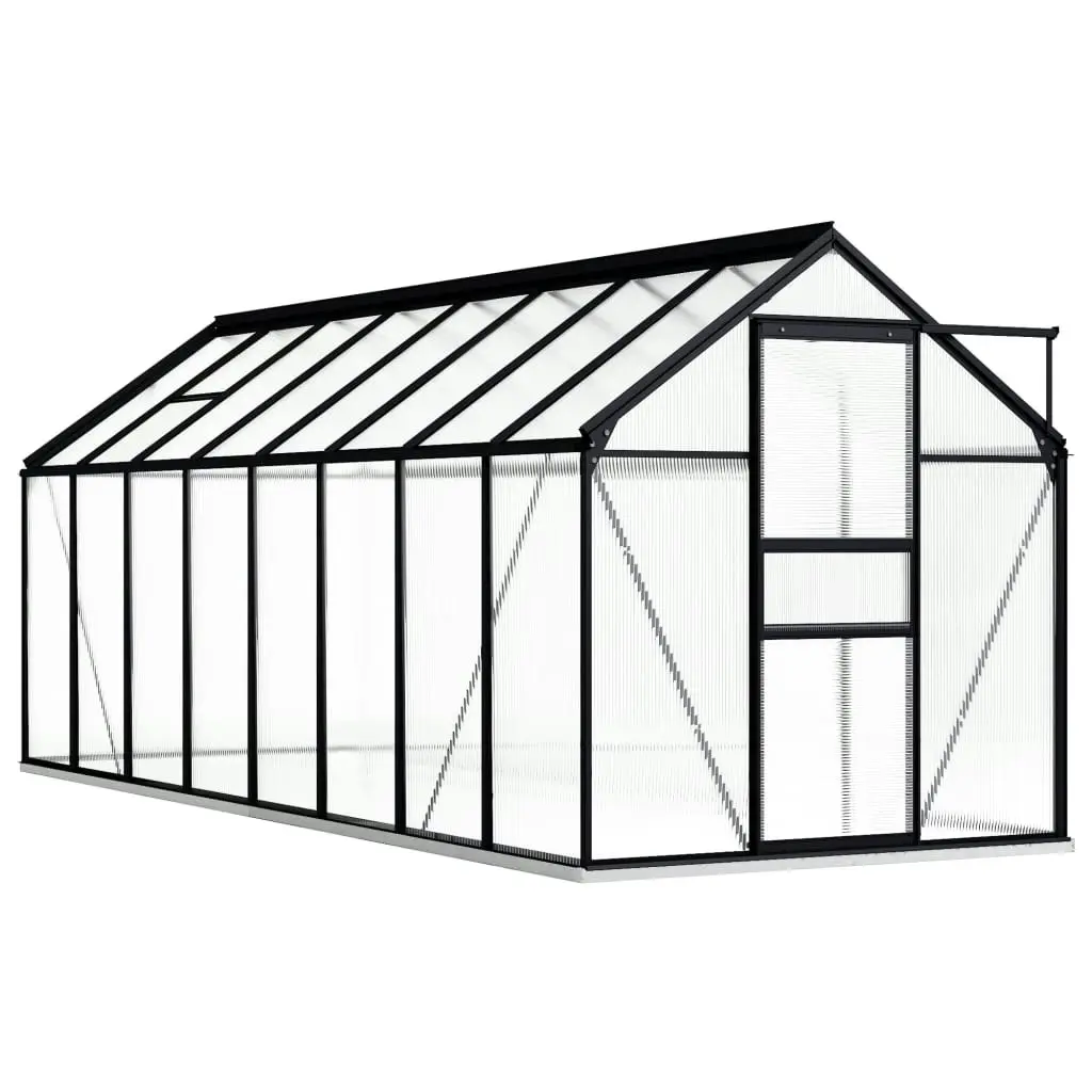 Greenhouse with Base Frame Anthracite Aluminium 9.31 mÂ² 48220